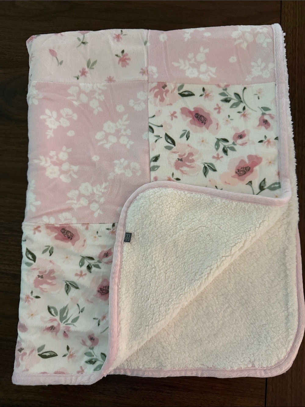 Never Used Modern Moments Pink Floral Patchwork Baby Blanket